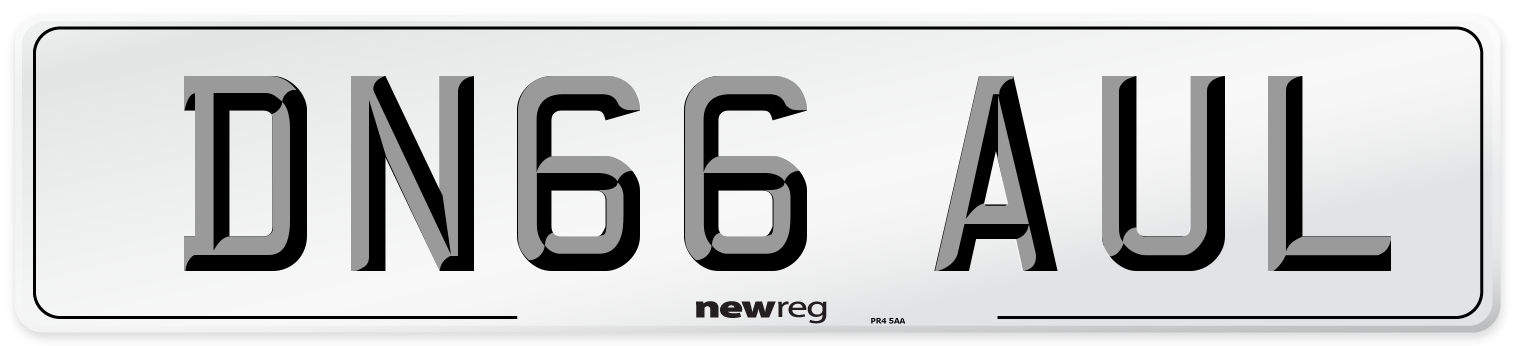 DN66 AUL Number Plate from New Reg